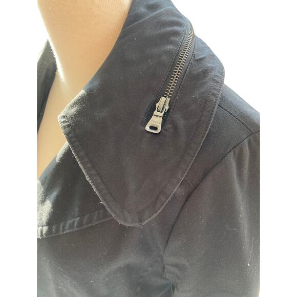 Guess Black Trench Coat Size Petite Medium - Picture 5 of 12